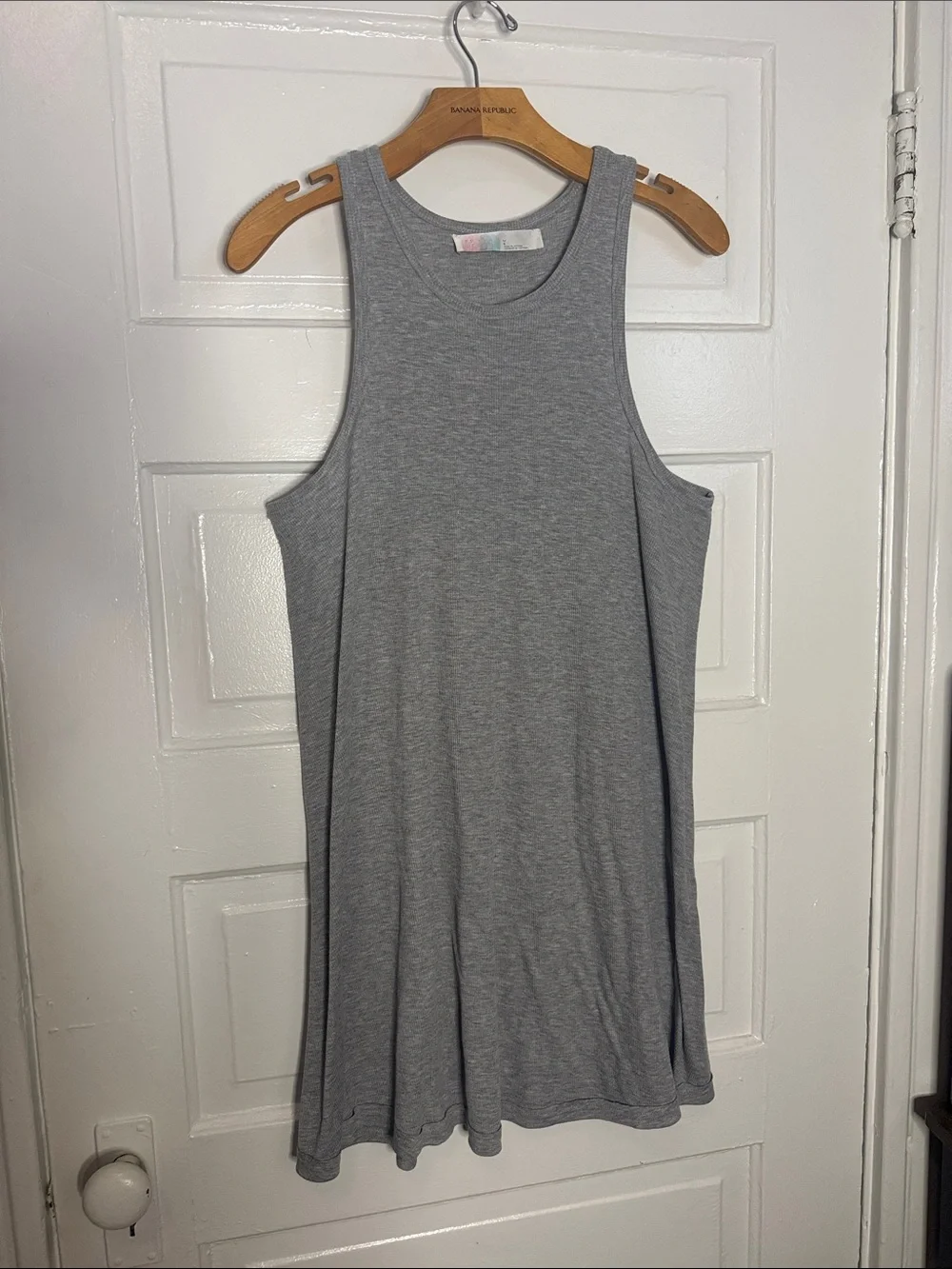Free People Gray Sleeveless Swing Tank Dress